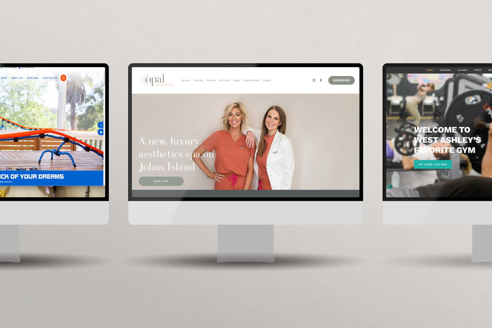 website mockups created by Matchstick Social, digital marketing agency