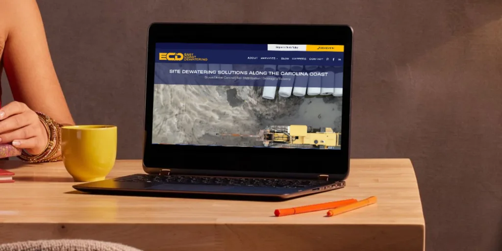 sample website on laptop