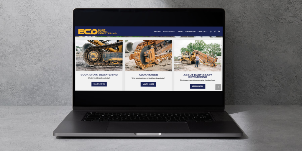 sample website on laptop