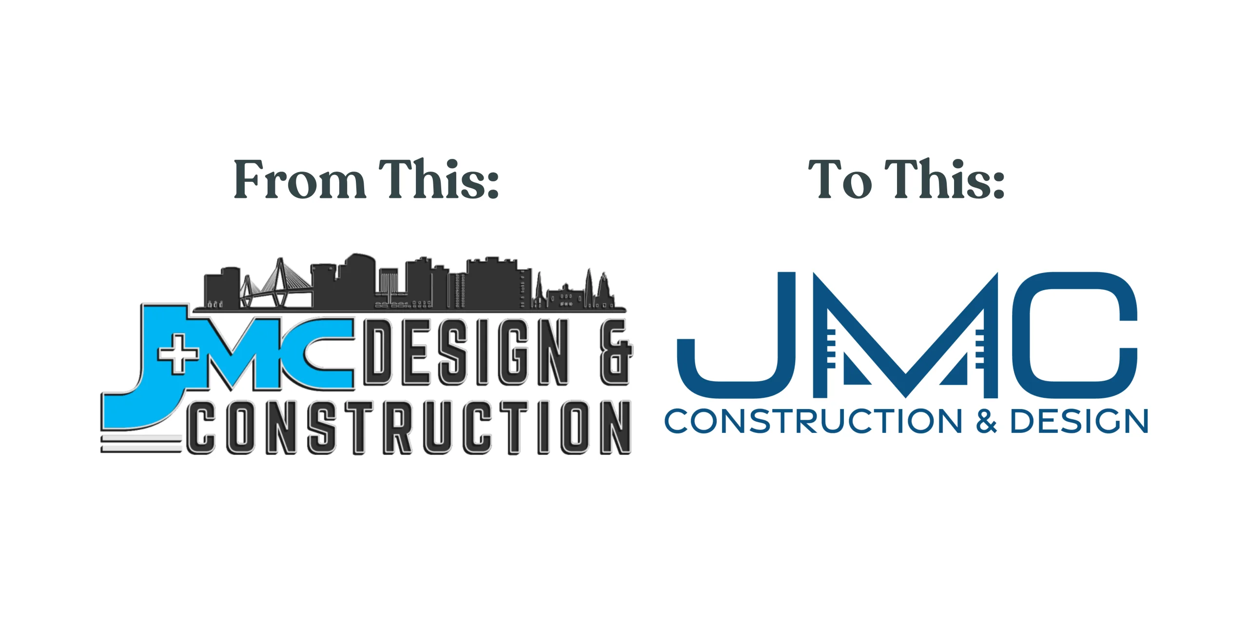 Construction Branding Refresh Example Before & After from JMC Construction | Matchstick Social