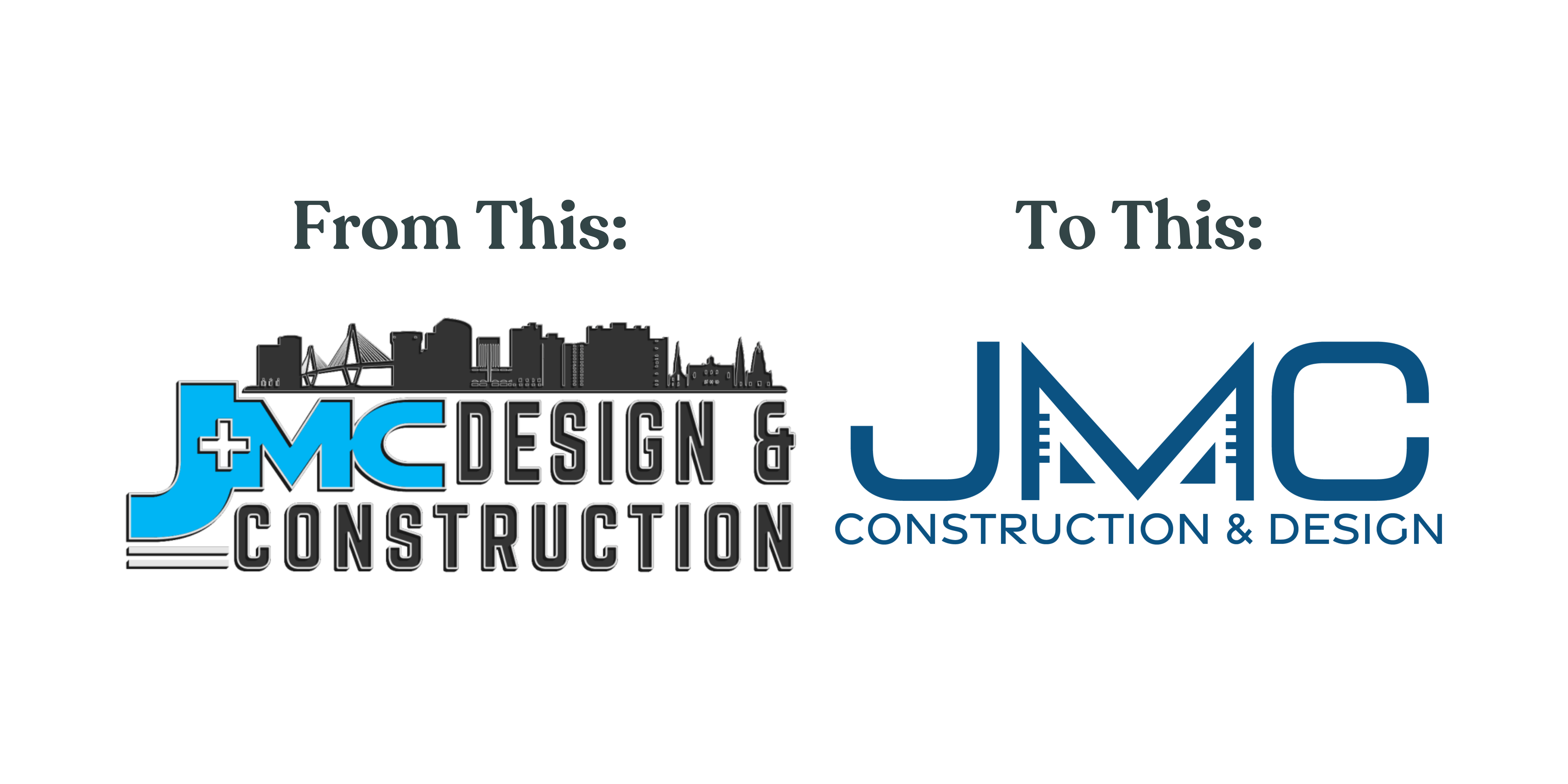 Construction Branding Refresh Example Before & After from JMC Construction | Matchstick Social