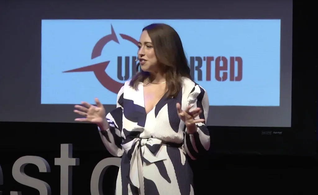 Amber Ludeman of Matchstick Social delivers a talk at Tedx Charleston