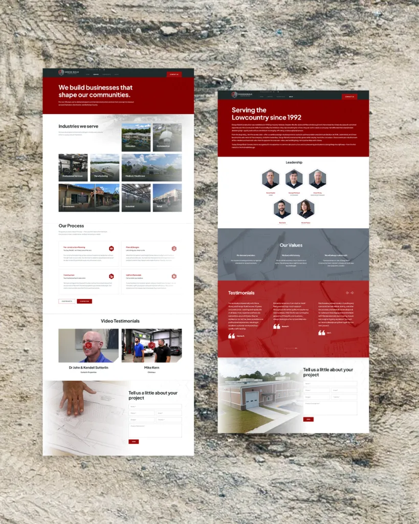 Professional website design for construction