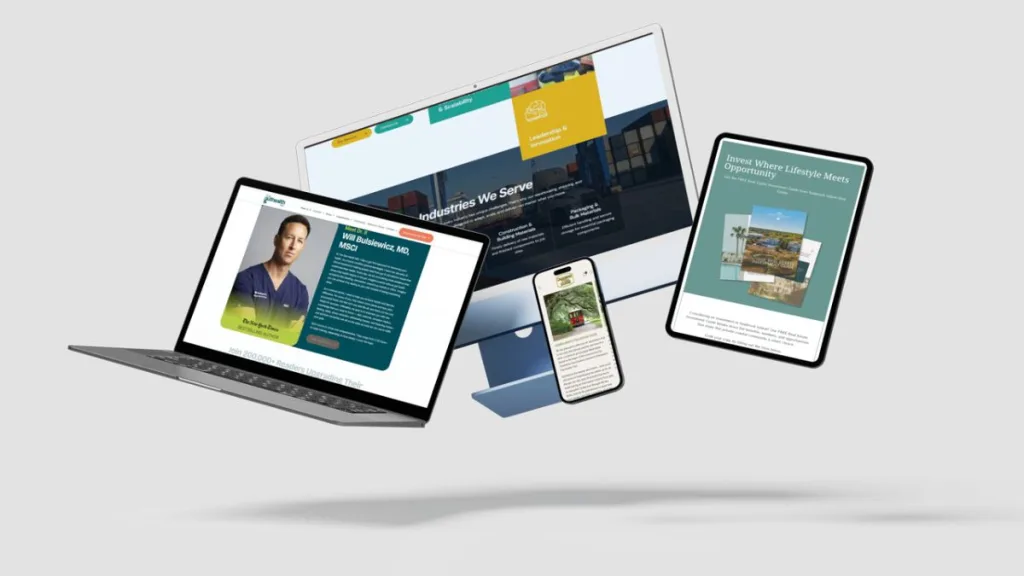 professional website designs on various devices