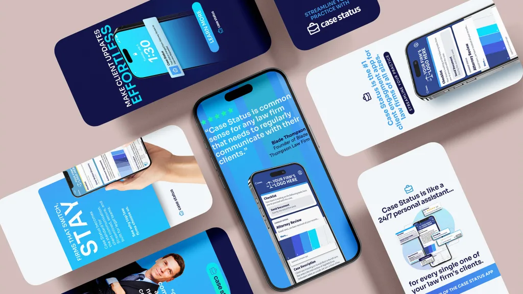 Digital ad designs created for Case Status