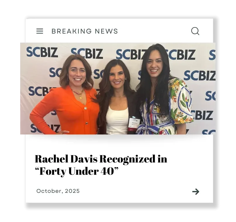 Rachel Davis is recognized in SC BIZ's Forty Under 40