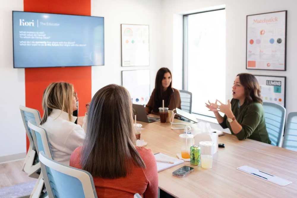 Matchstick Social Brand Camp meeting with client