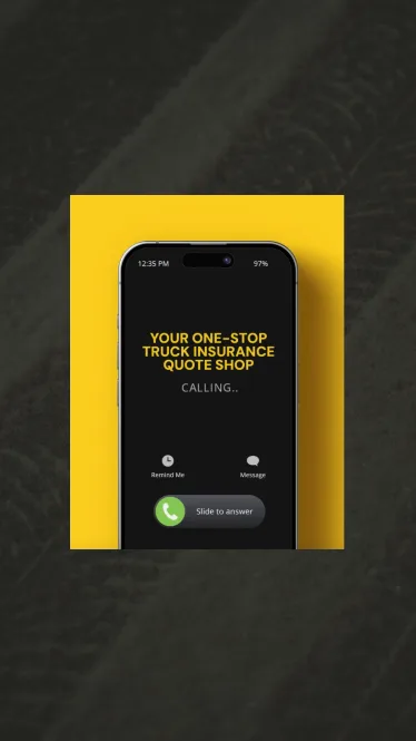advertisement design featuring a phone with tire tracks in the background